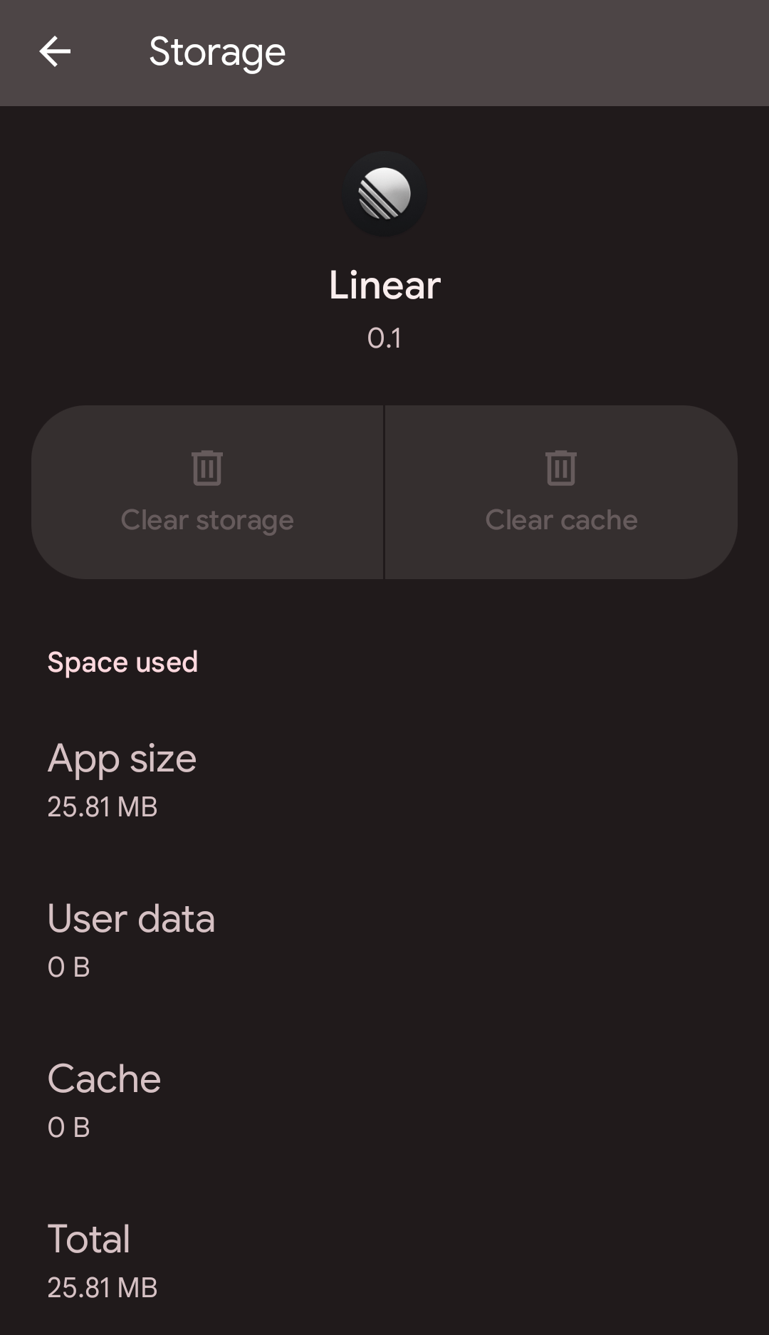 Linear Android app after fresh install