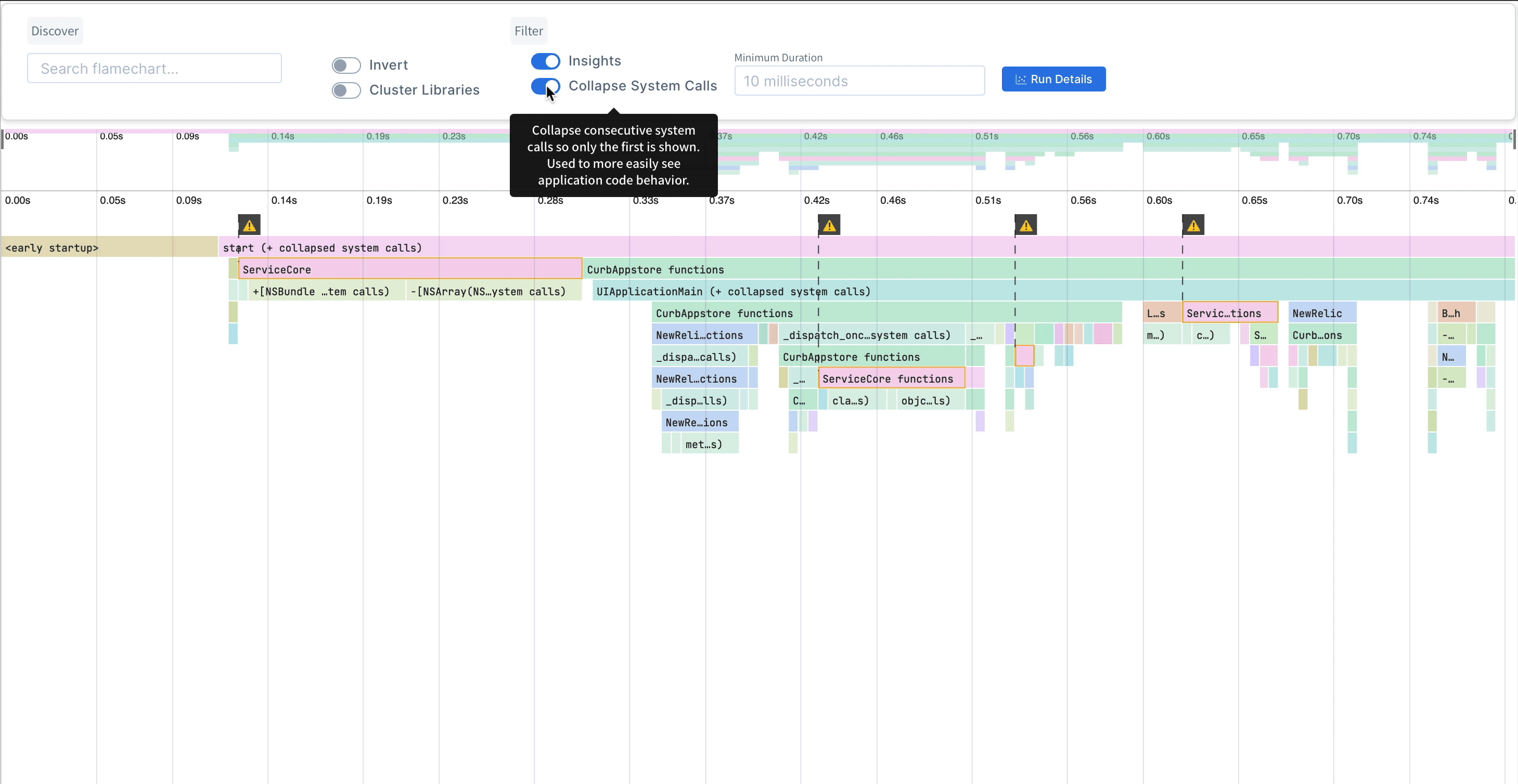 Emerge Advanced Flamegraph Controls